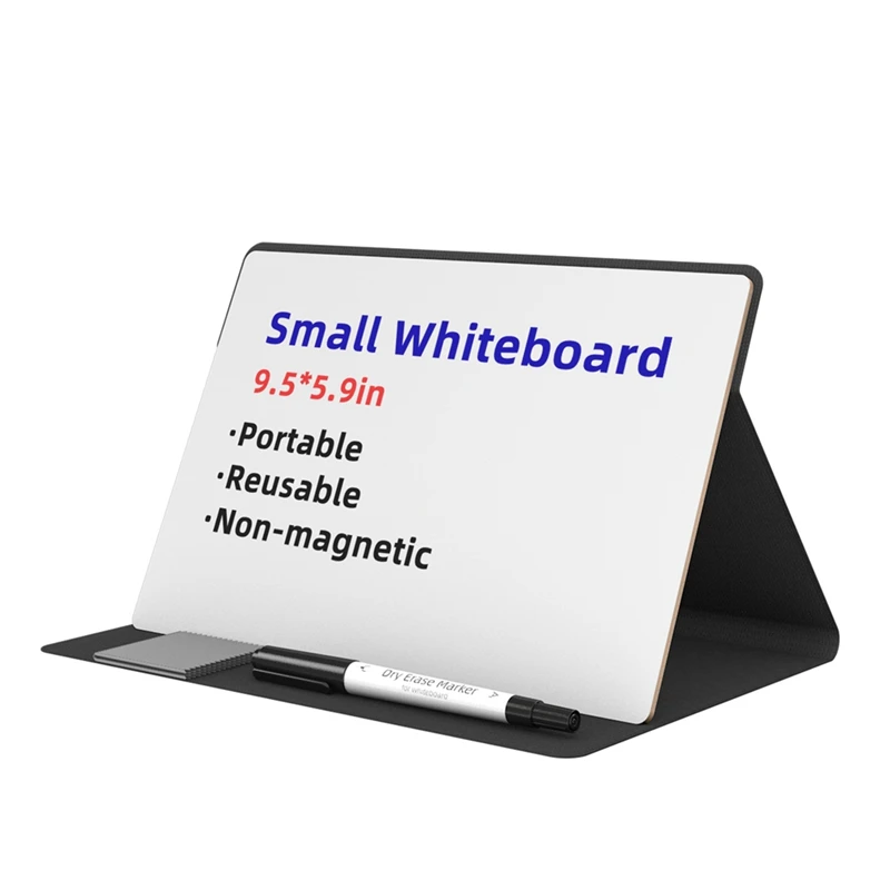 Draagbaar klein whiteboard, herbruikbaar minimagneet droog uitwisbaar bord met marker veegdoek Magnetisch droog uitwisbaar bord