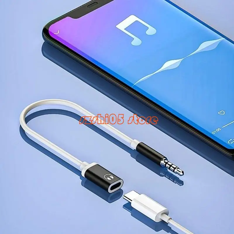 

781E 3.5mm Male to Type C Female Auditory Adapter Cable for Analog Headphones Phones and Tablets Wide Compatibility