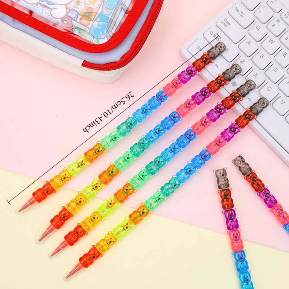 6–24 Stück Baustein-Bären-Stifte in 12 Farben für Geburtstagsfeiern, Karneval, Schulanfang, Geschenk, Schule, Kindergarten, Preis, Geschenkpaket – Detail 5