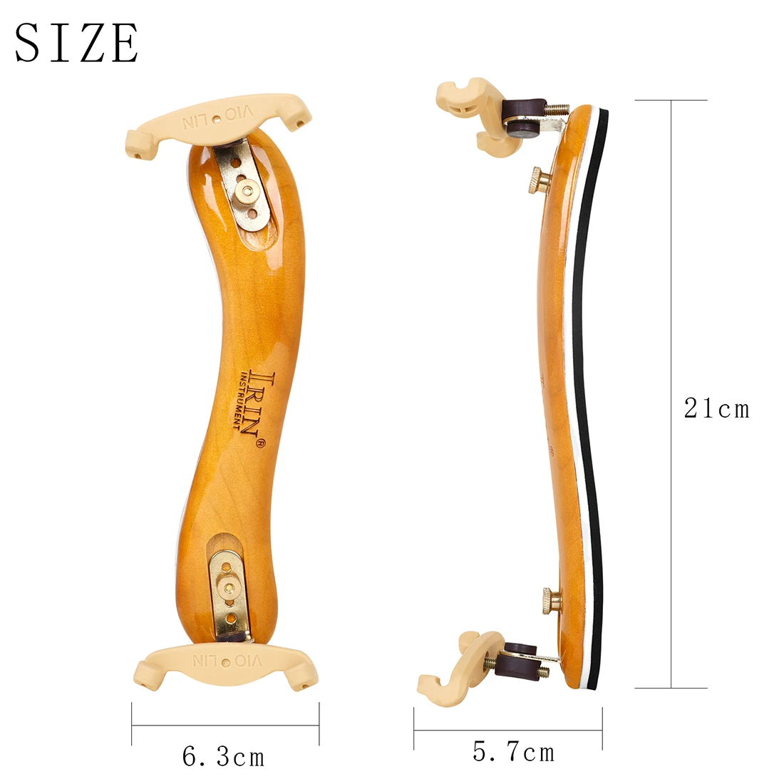 IRIN 4/4 Violin Shoulder Rest Maple Wood Adjustable Height Shoulder Rest with Silicone Non-Slip Feet Foam Pad for Violin Fiddle