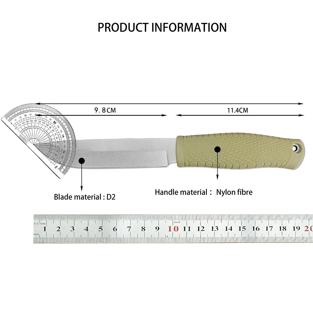 BM 202 D2 Steel Fixed Blade Nylon Fiber Handles Tactical Hunting Knife Survival Self Defense Combat Knives Camping EDC Tools