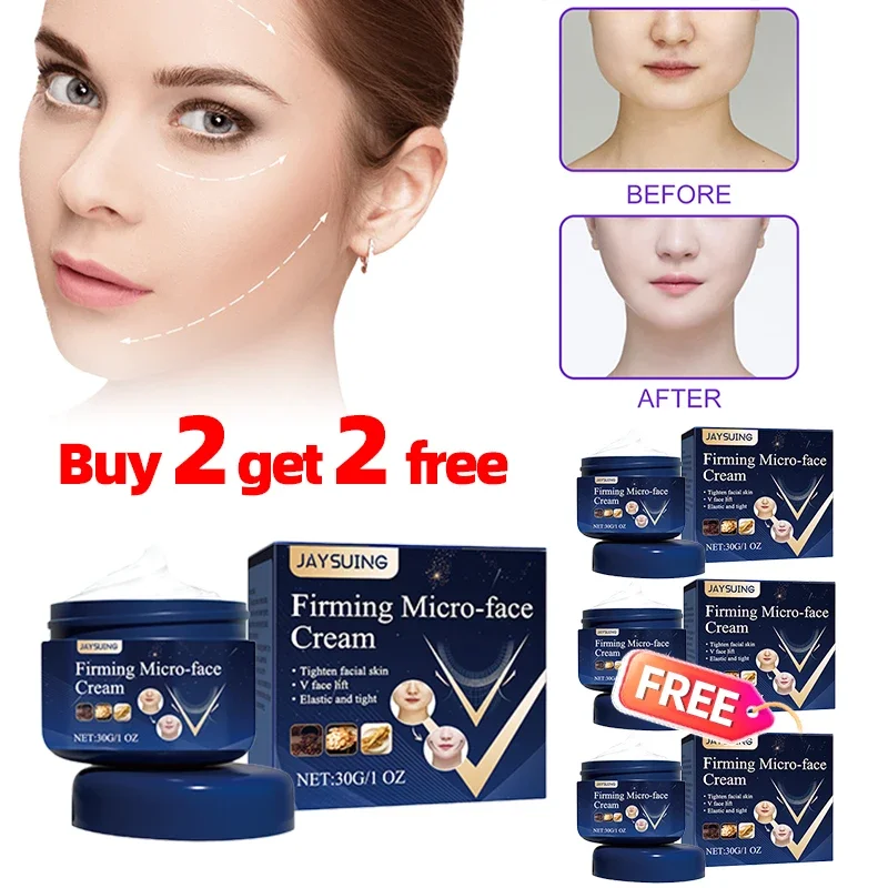 

4Pcs Firming Micro-face Cream V Line Shape Slimming Face Lift Firming Double Chin Tighten Facial Lifting Fat Burning Skin Care