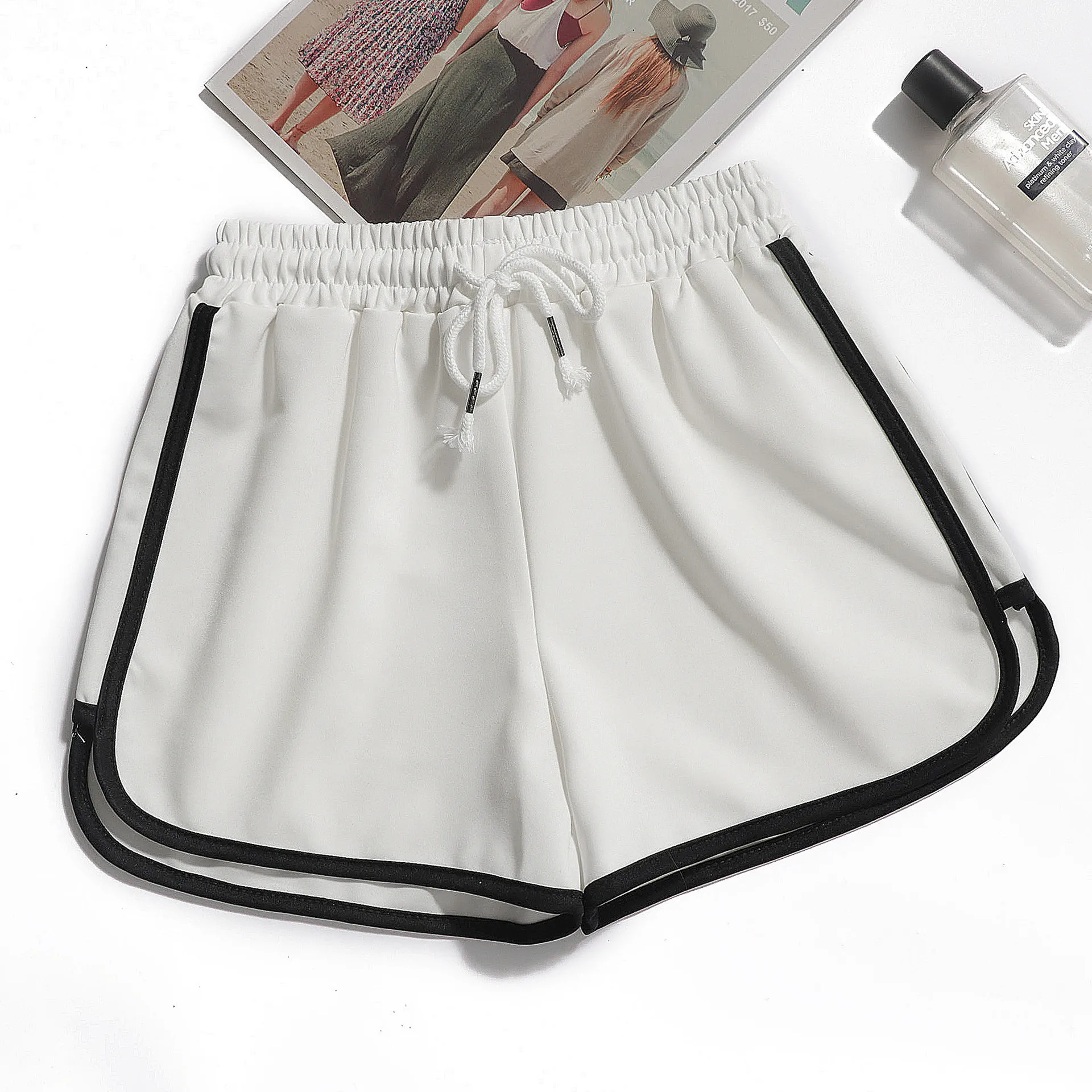 1pcs Summer Women Casual Solid Shorts Girl Gym Workout Shorts Pants Ladies Mid Waisted Yoga Short Student Loose Shorts S-3XL - Image 4