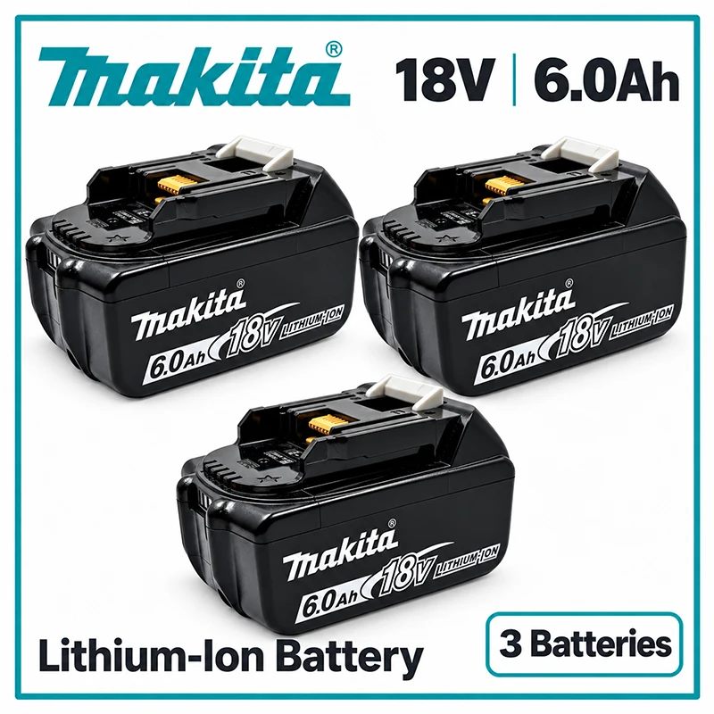Makita BL1860B Battery Pack 18V LXT 6.0Ah Original Lithium-Ion Battery for DDF487 Drill Driver BL1840B BL1850 BL1860B BL1890