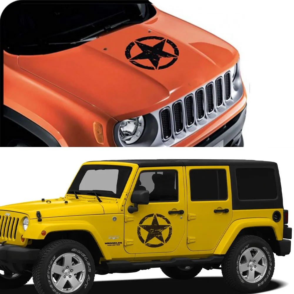 

Наклейки Vinvl на капот автомобиля, дверь, звезда для Jeep Cherokee Patriot Compass Wrangler JK JL TJ YJ Renegade Trail Hawk, аксессуары для тюнинга