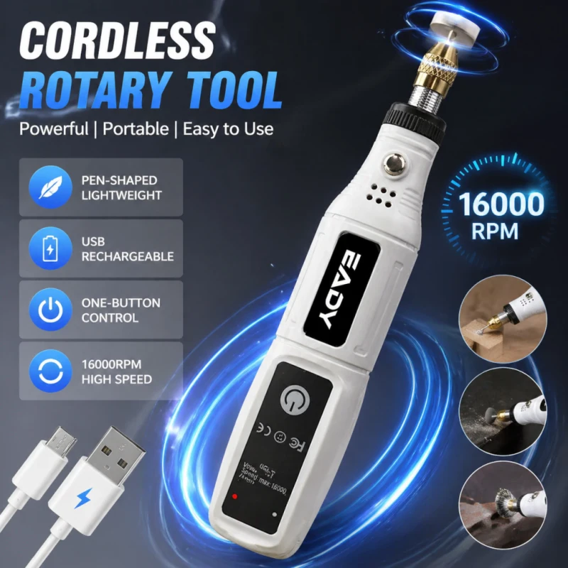 EADY  Cordless Electric Rotary Tool, USB Rechargeable, for Metal Carving, Jewelry Making, Acrylic Sanding, Wood Engraving, Home