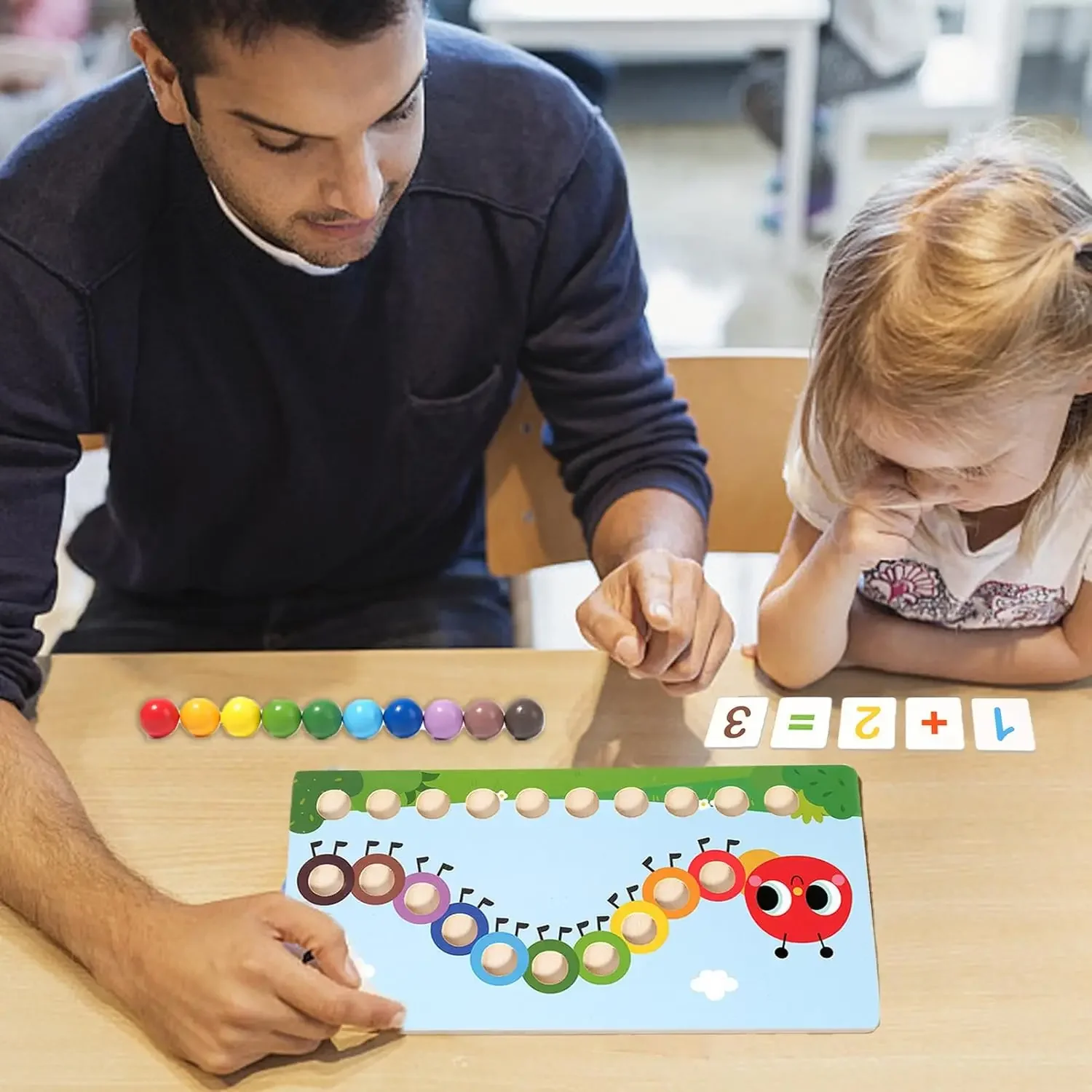 木製クリップビーズおもちゃモンテッソーリ操作早期教育カラーマッチング細かいトレーニングゲーム就学前の子供のため