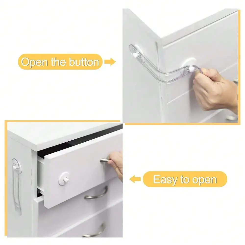 5 قطع قفل أمان للأطفال، قفل ثلاجة لدرج الأطفال متعدد الوظائف، قفل أمان بحزام ناعم مضاد للفتح