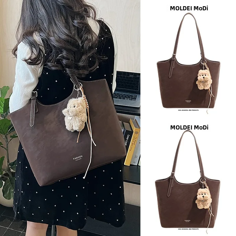 

Осень-зима, большая сумка-тоут Capaci, женская модная коричневая сумка подмышки, мягкая ручка, застежка-молния, ежедневное использование