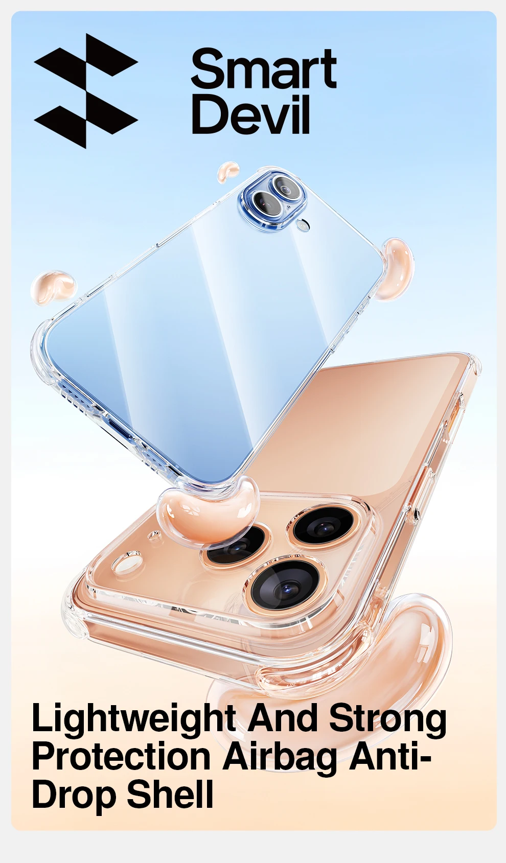 SmartDevil Transparente Handyhülle für iPhone 18 Pro Max 18 Pro 17 Weiche Rückabdeckung Airbag-Schale für iPhone 17 Pro Max Sturzsicher – Detail 1