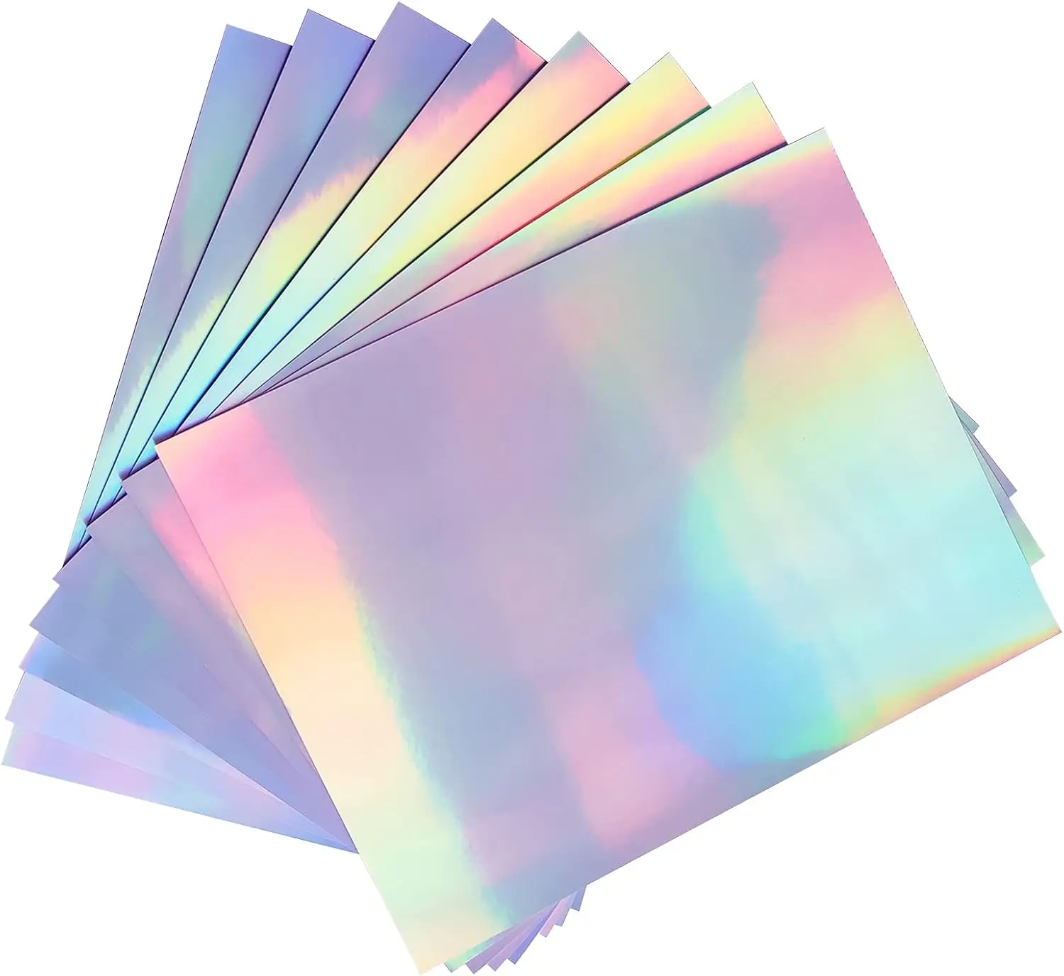 50 Sheets Printable Holographic Sticker Paper, Waterproof Self-Adhesive Vinyl for Inkjet & Laser Printers - 8.5x11 Inches