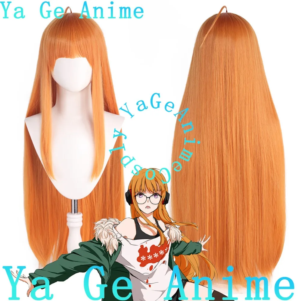 

Парик для косплея Яге Сакуры Футаба, имитация кожи головы, оранжево-желтые длинные прямые волосы, для аниме, игр, Хэллоуина, карнавала, вечеринок