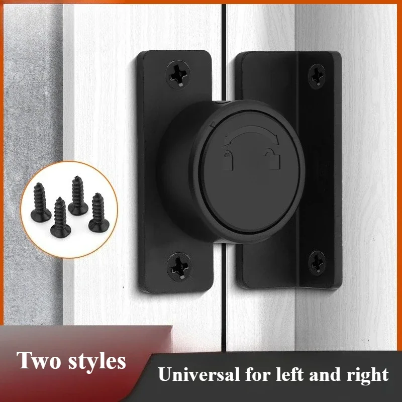 2PCS 90/180 Degree Revolving Door Hasp, Zinc Alloy Door Window Latch, Sliding Barn Door Lock Indoor Security Hardware