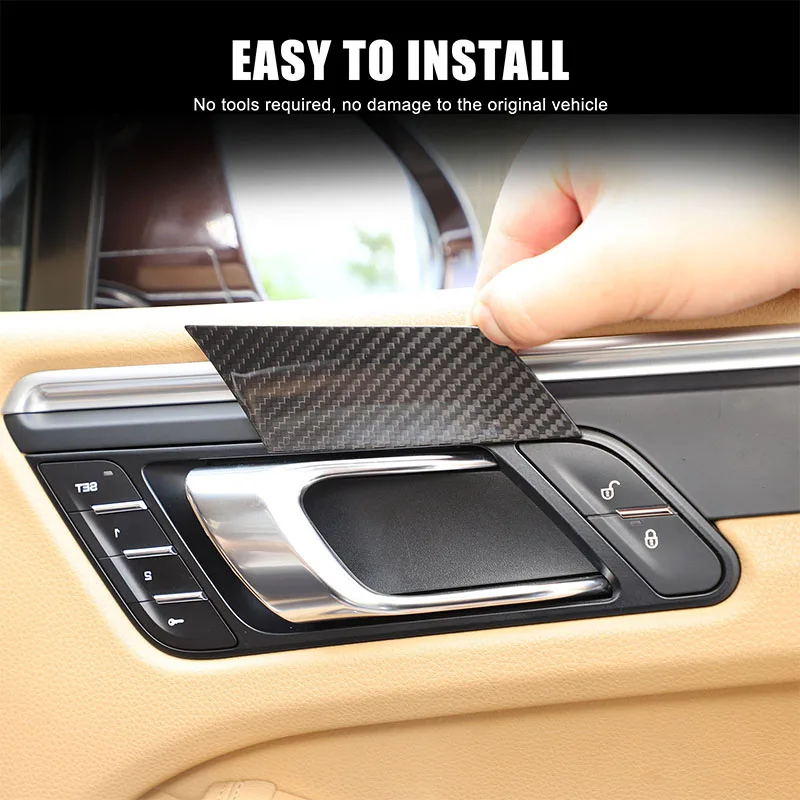 

For Porsche Macan2014-2022 Real Carbon Fiber Car Inside Door Bowl Frame Cover Trim Sticker Car Accessories