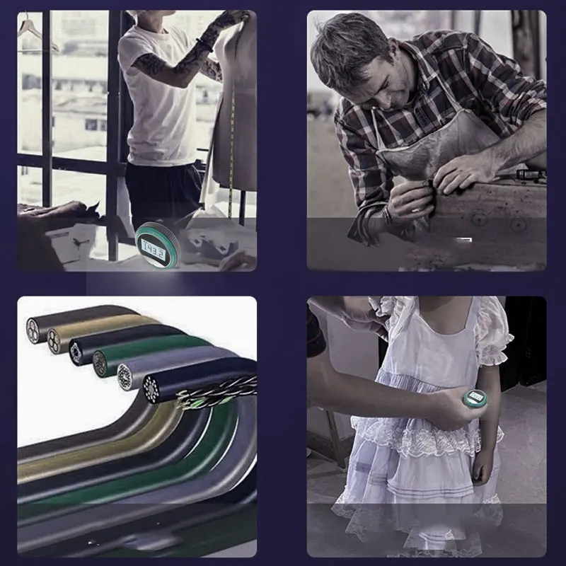 324 Ft Electronic Digital Tape Measure with LCD Display Digital Ruler Small Smart Long Distance Rolling Measuring Tool