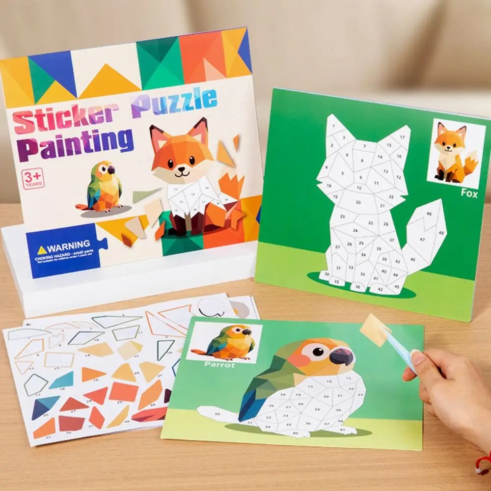 Papel 3d geométrico adesivo livros artesanal montessori diy colar material kit brinquedos educativos animais bonitos adesivo livro crianças