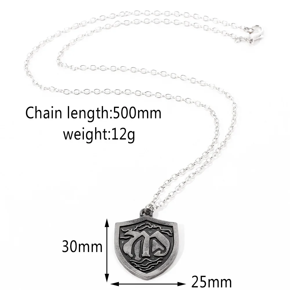 Dragon\'s Sin of Wrath Meliodas Shield Pendant Harlequin Gowther Merlin Necklace Anime Jewelry Cosplay Costumes DIY Props Gifts