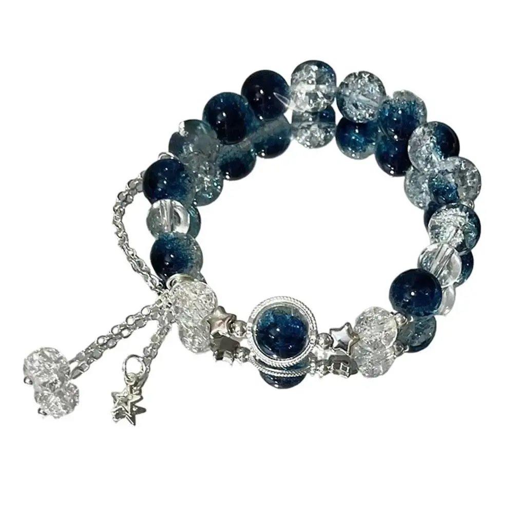 Star River Dangling Butterfly Crushed Beads Sweet Colourful Bracelet for Women Girls Luxury Korean Sparkling Charm Bracelets
