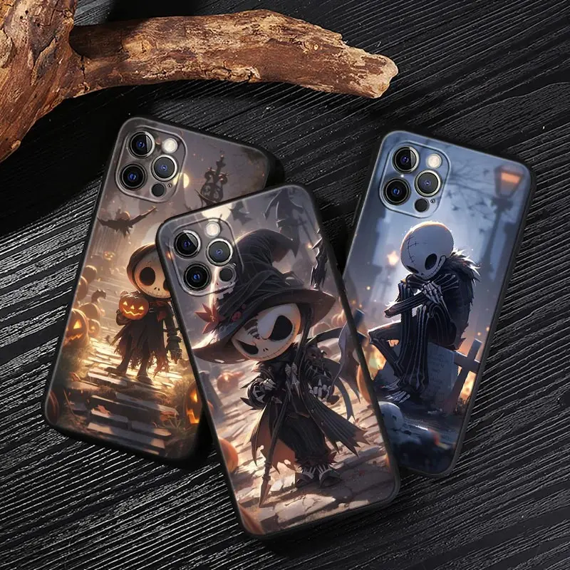 

Cute Baby Jack Skellington Halloween Case For iPhone 17 16 15 14 13 12 11 Pro Max Plus Cover For iPhone 17 Pro 17E Air 16e Funda