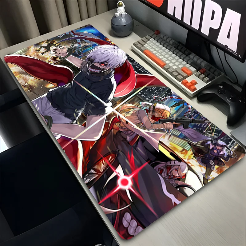 Cool Mouse Pad Computer Keyboard Pad Big Gaming Accessories T-tokyo G-ghoul Anime Extended Mat Table Lock Edge Gamer Mousepad - view 5