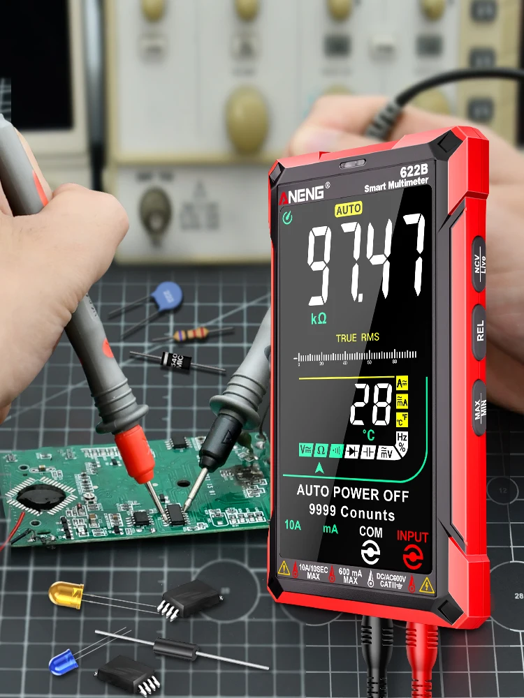 AliExpress ANENG 622B Multi Functional Multimeter PT1005B Probe Wire Set Temperature Frequency Duty Cycle Detection and Maintenance Tool
