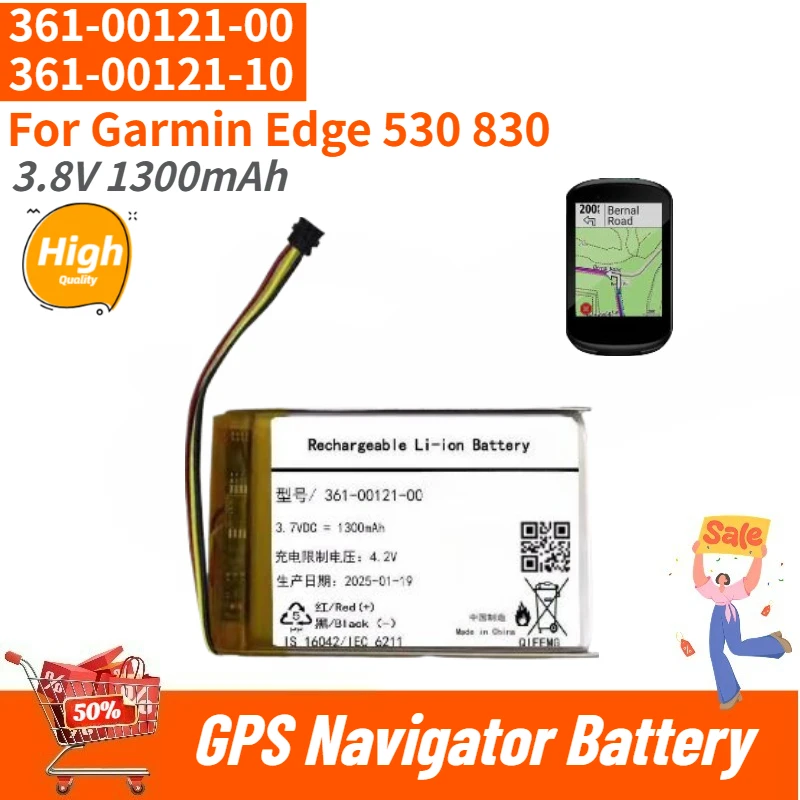 

361-00121-00 361-00121-10 High Quality GPS Navigator Battery 3.8V 1300mAh for Garmin Edge 530 830 Brand New Replacement Battery