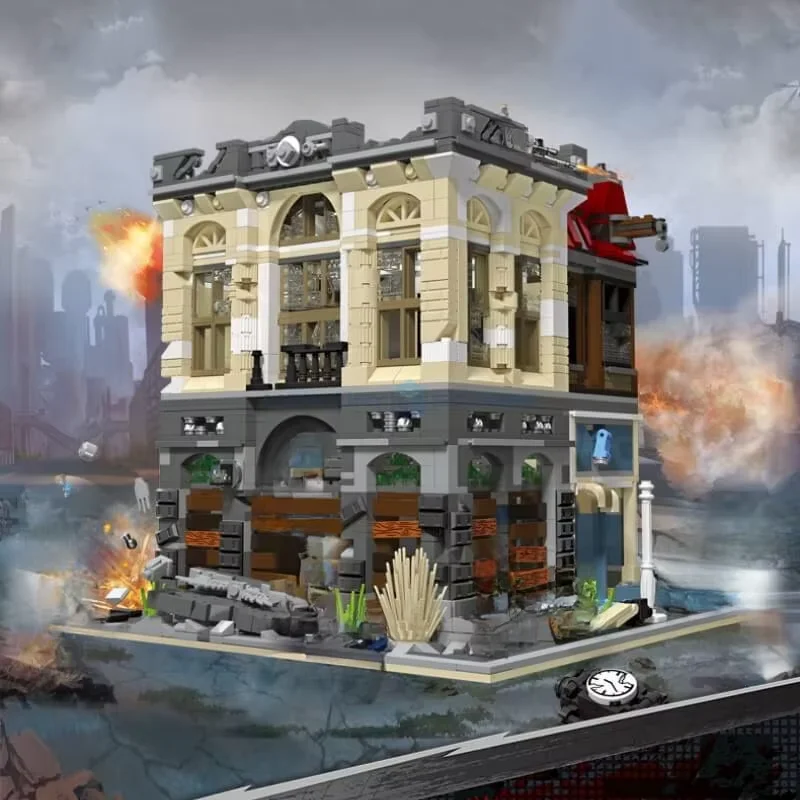 

Creator Expert brick Bank Headquarters Apocalypse Last Days of World Series MOC City Ruins Bricks Model Blocks Building Toy Gift