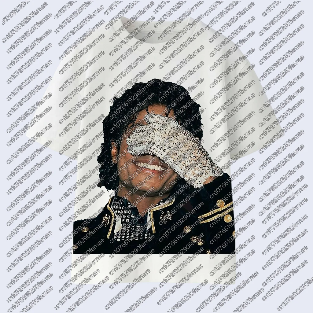 Neues Sommer-Kinder-T-Shirt „Michael Jackson Tribute“ im KPOP-Mix-Stil – Trendiges Oberteil für Jungen und Mädchen, ideal für den Alltag und Ausflüge, Fan-Geschenkidee – Detail 4