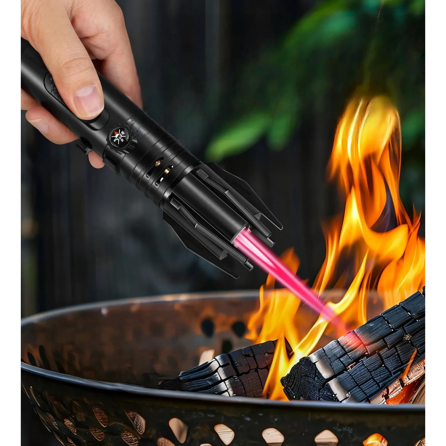 1 Stück Winddichtes Butan-Taschenfeuerzeug mit Langem Hals, Jetflamme …