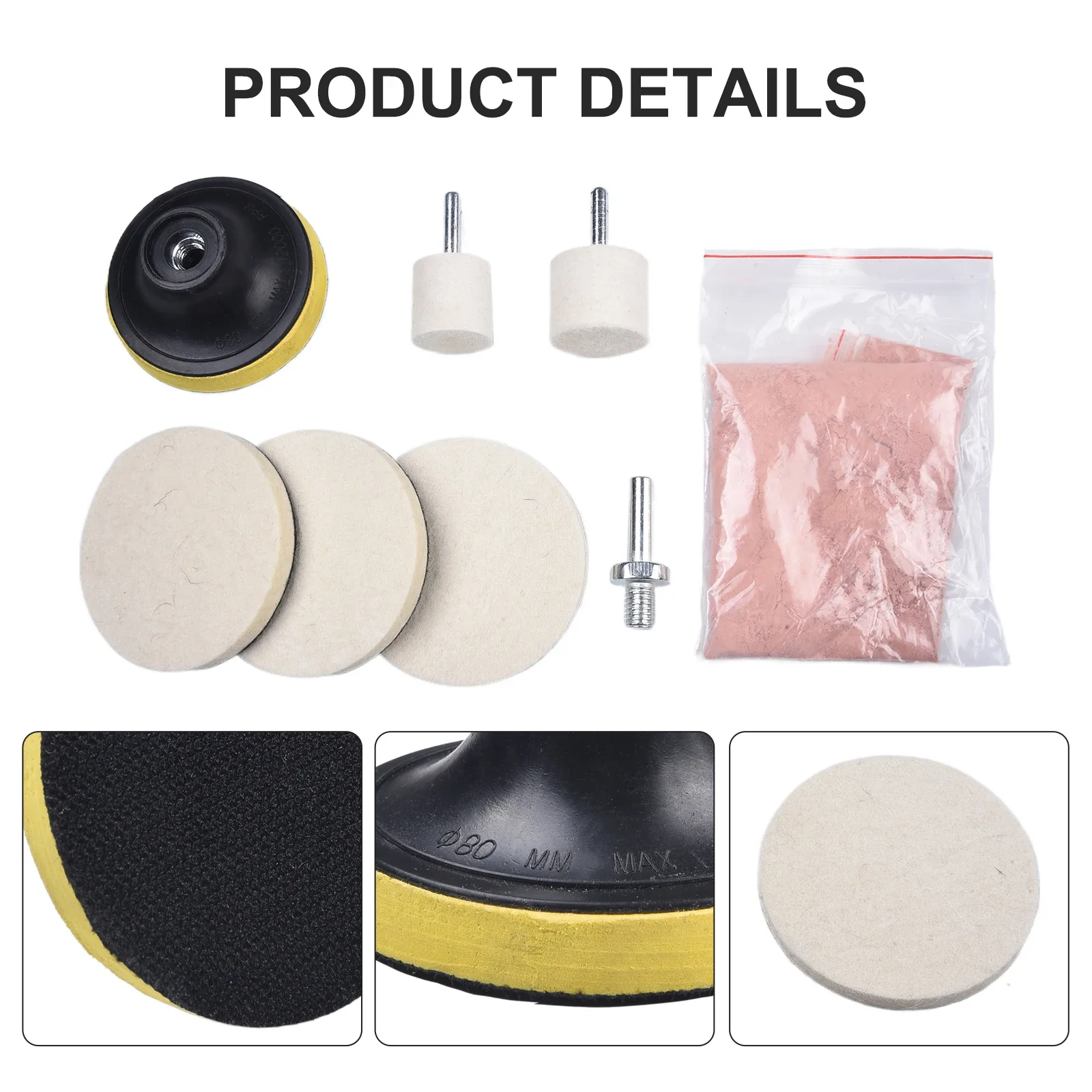 Car Windshield Vidro Scratch Remover Kit, óxido de cério Em Pó, polimento Blemish Scrubber, SuperSpare Scratches, 1 Conjunto