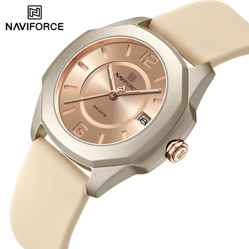 New Style Female Wristwatch NAVIFORCE Casual Sports Quartz Calendar Waterproof and Shockproof Watches for Women Clocks for Gifts