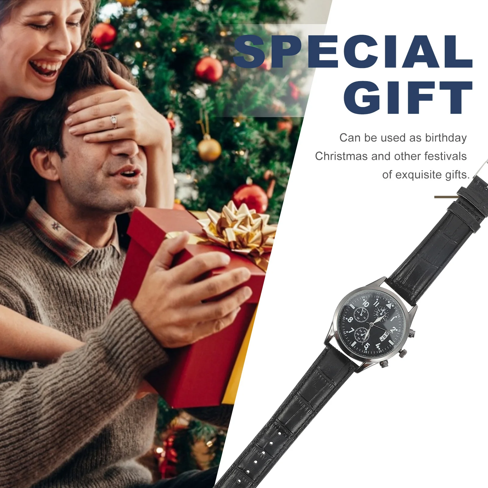 

1Pcs Men's Quartz Business Watch Luminous Calendar Function Comfortable Breathable Imitation Strap Gift for Men