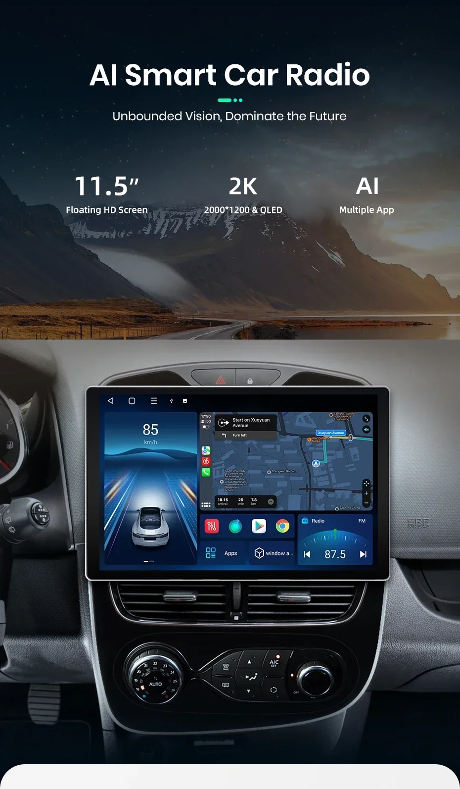 2K QLED Bildschirm Auto Radio Für Renault Clio 4 ZOE 2012-2019 Drahtlose CarPlay Android Auto Multimedia autoradi – Detail 5