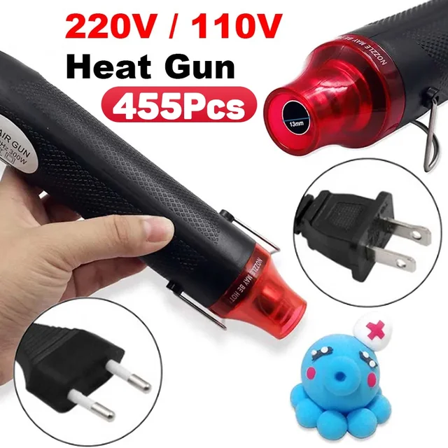 220/110V pistolet na gorące powietrze narzędzie do majsterkowania ciepło elektronarzędzie elektryczne Mini 300W temperatura lutowania dmuchawa rzemieślnicza z obsługą termokurczliwego siedziska