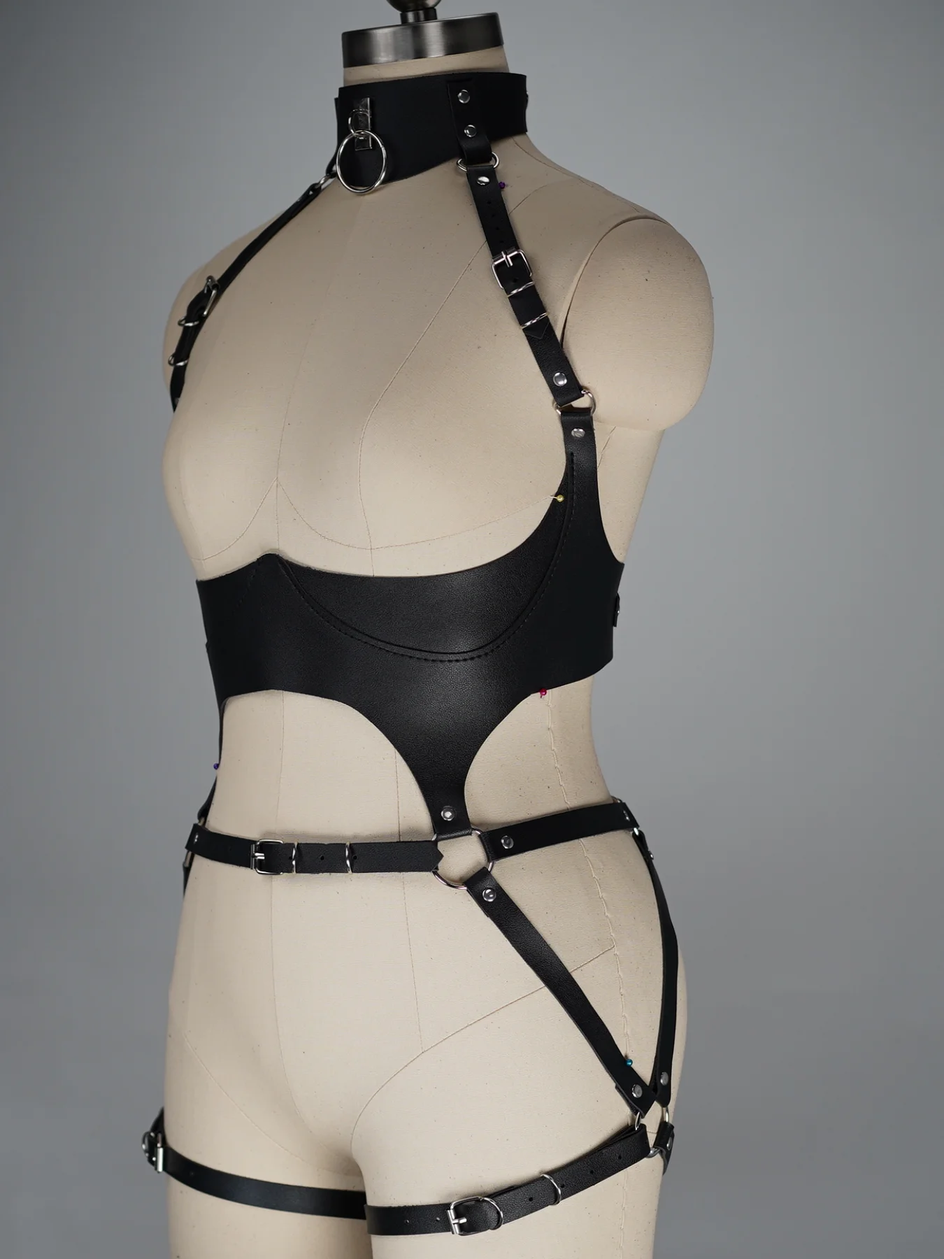 Full-body PU Braband, Street Style Braband Underwear, Women's Valentine's Day Accessory, Adjustable Belt. view 3
