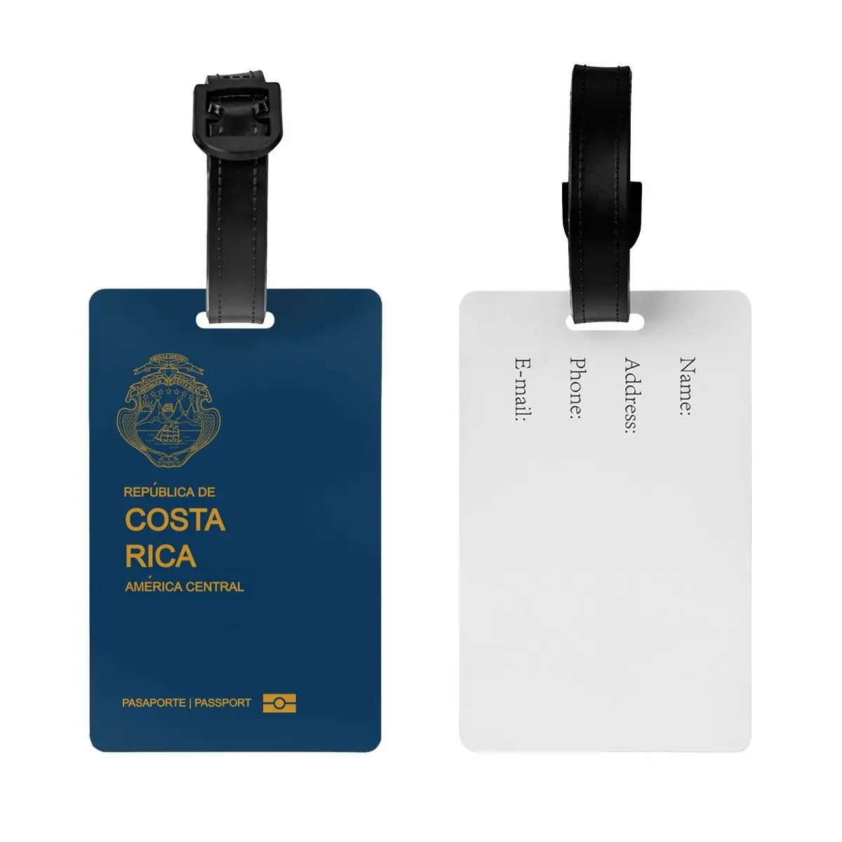 Custom Costa Rica Passport 2022 Luggage Tag Privacy Protection Baggage Tags Travel Bag Labels Suitcase