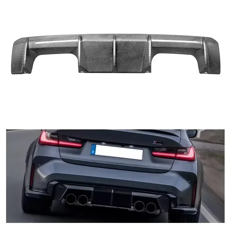 

New! For BMW OEM Style G80 M3 G82 M4 Dry Carbon Fiber Car Rear Bumper Lips Back Lips Rear Diffuser Car Accessories Body Kits 202