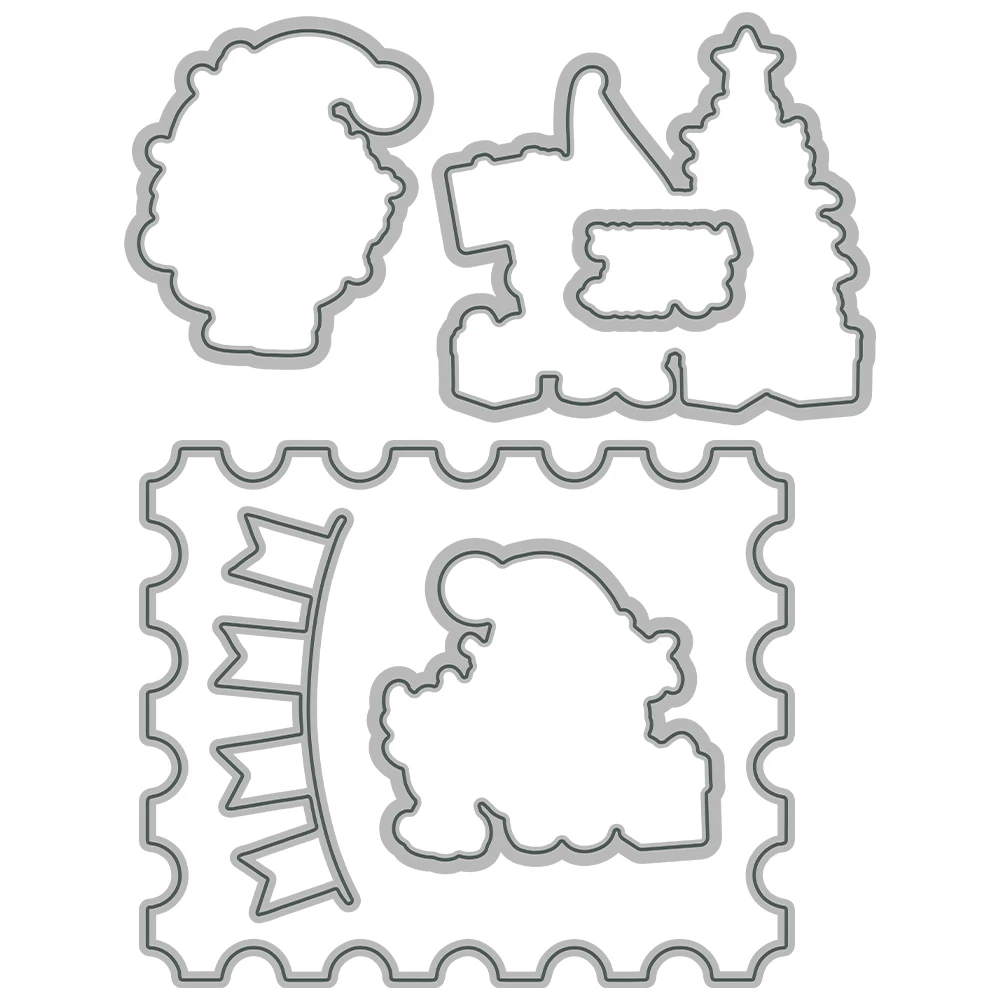 Mangocraft Boże Narodzenie Święty Mikołaj Gnomy Wycinanie matryc Przezroczysty stempel DIY Scrapbooking Metalowe matryce Silikonowy stempel do