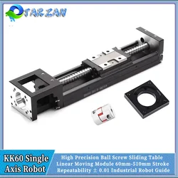 High Precision Ball Screw Sliding table KK60 Linear Moving Module 60mm-510mm Stroke Repeatability 0.01mm Industrial Robot Guide