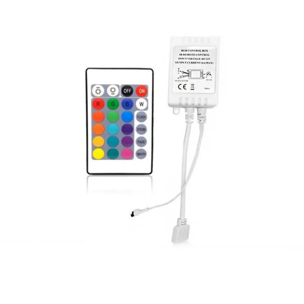 DC12V 24Keys Led RGB Control Box IR RF Remote Infrared Wireless Controller for 3528/2835/5050 LED Wireless SMD strip lights