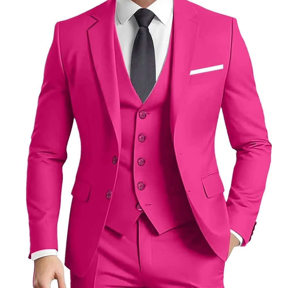 بدلة تيرنو باللون الأخضر للرجال مع طية صدر السترة من 3 قطع مجموعة رسمية (سترة وسراويل سترة) لمناسبات الحفلات المنزلية