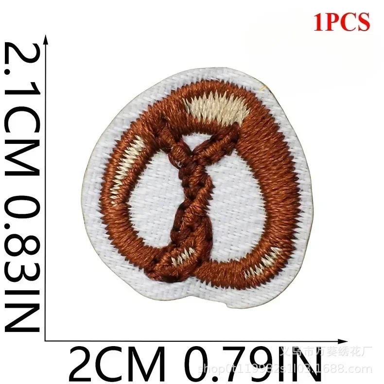 Korean DIY Decorative Small Cloth Sticker Food Burger Patch Sticker Computer Embroidery Label Beverage Cake Sticker Ironing