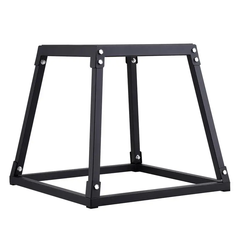 

Plyometric Training Platform 18 Inch For Home Gym, Strength Training, Agility Conditioning, Heavy Duty Steel Construction Textured Surface Exercise Step Tool Black