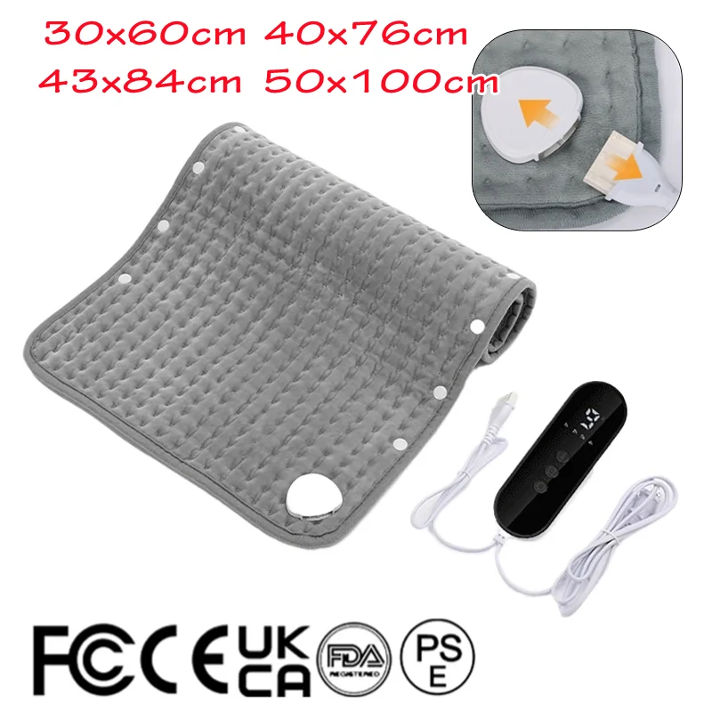 9-Speed  Electric Heating Pads for Back Neck Shoulder Home Office Washable Winter Warm Blanket Timed Temperature Control