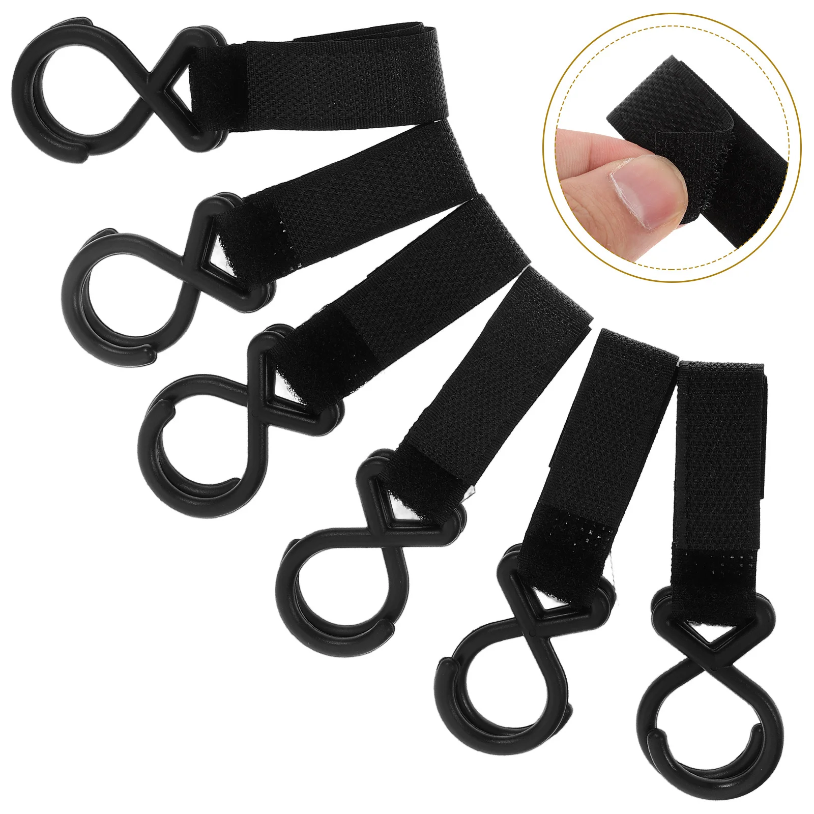 

6 шт. универсальные крючки для коляски, нейлоновая подвесная сумка, аксессуары для сумок для подгузников, простой дизайн, простая установка, крючки для колясок для сумок