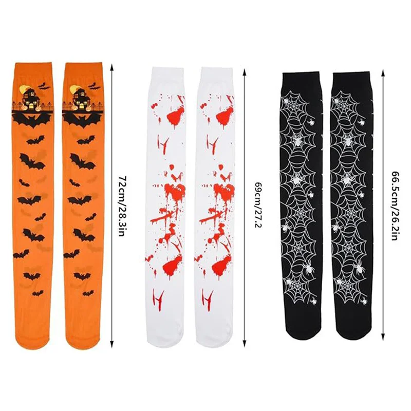 1Pair 2024 New Halloween Socks For Women Over The Knee Sockings Blood Stained Bloody Socks Halloween Party Costume Socking