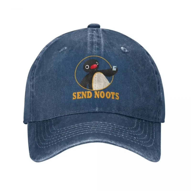 Send noots pingu pinga penguin men women baseball cap distressed cotton hats vintage cap outdoor activities gift snapback hat