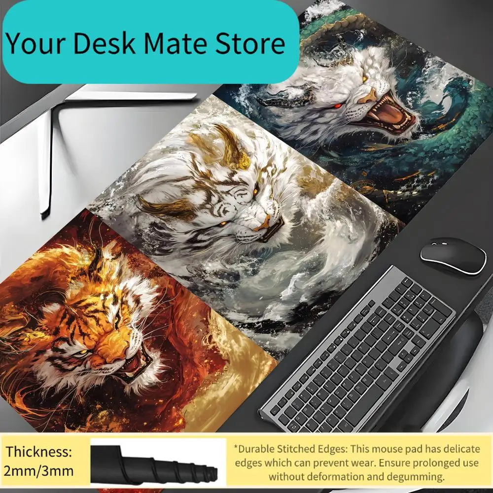 

Chinese Style MTG TCG Game Playmat with Chinese "Zhan (Battle)" Element, Anti-Slip & Durable Smooth Table Pad for Magic The Gath