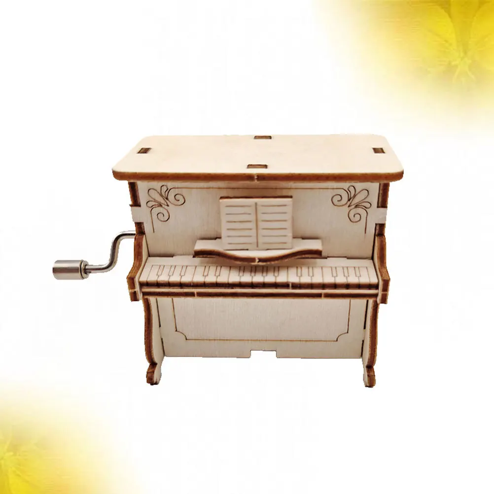 صندوق الموسيقى مصنوع يدويًا على شكل بيانو مجمع، هدية تعليمية رائعة للأطفال والبنات وديكور أعياد الميلاد والعطلات #4