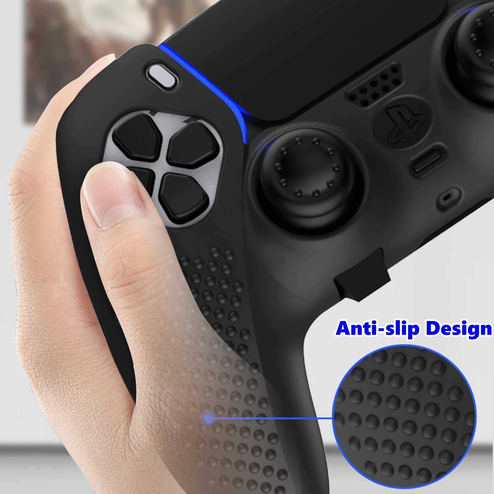 حزمة حماية غطاء سيليكون 4 قطع مقابض الإبهام L2 R2 تمديدات لوحدة تحكم Dualsense Edge PS5 Elite